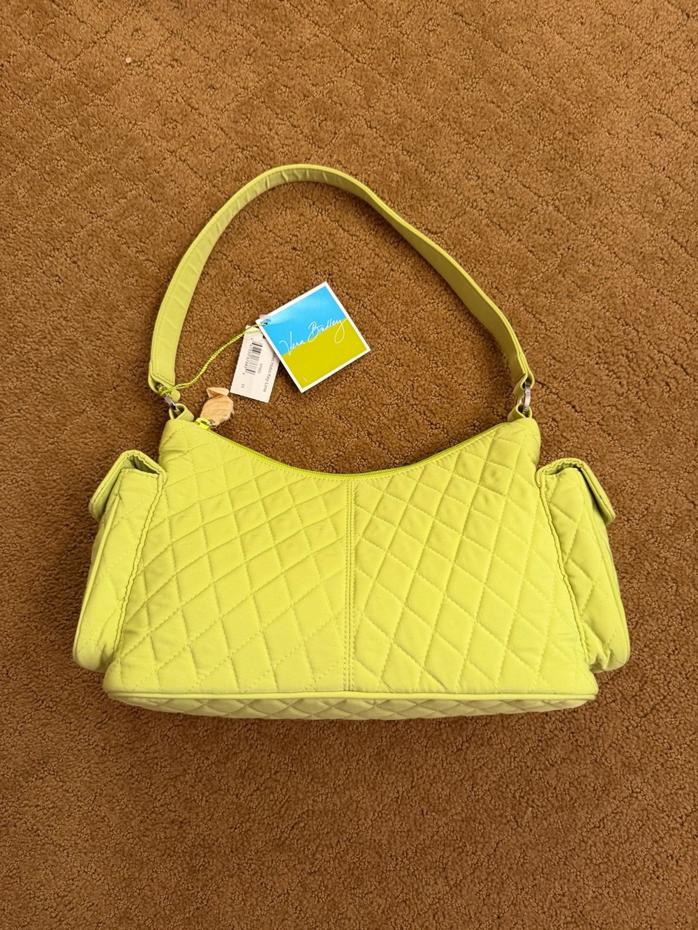 Vera Bradley Quilted Pocket Hobo Key Lime Shoulder Bag NWT